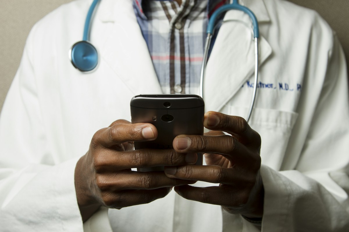 Clinician and patient in a consultation